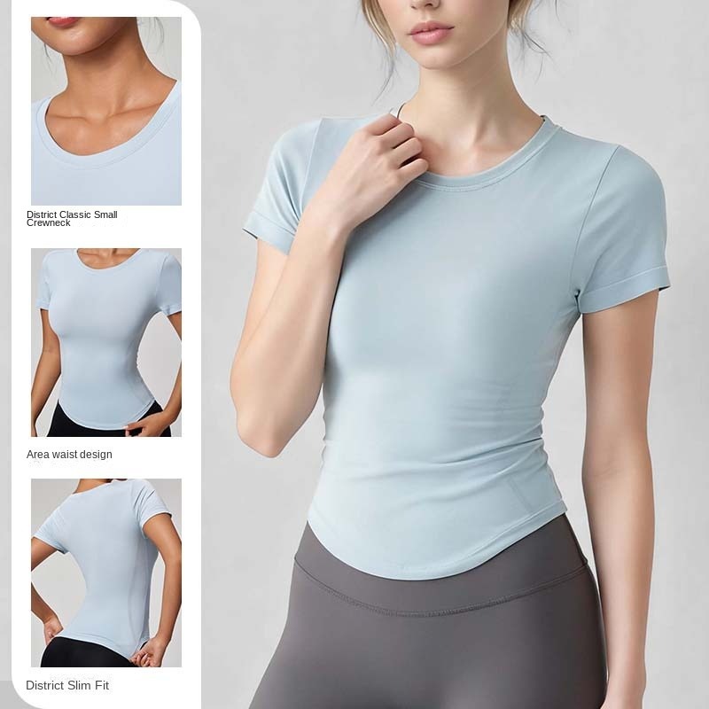 T Shirt Tight Fit - قميص رياضي نسائي قصير الأكمام من