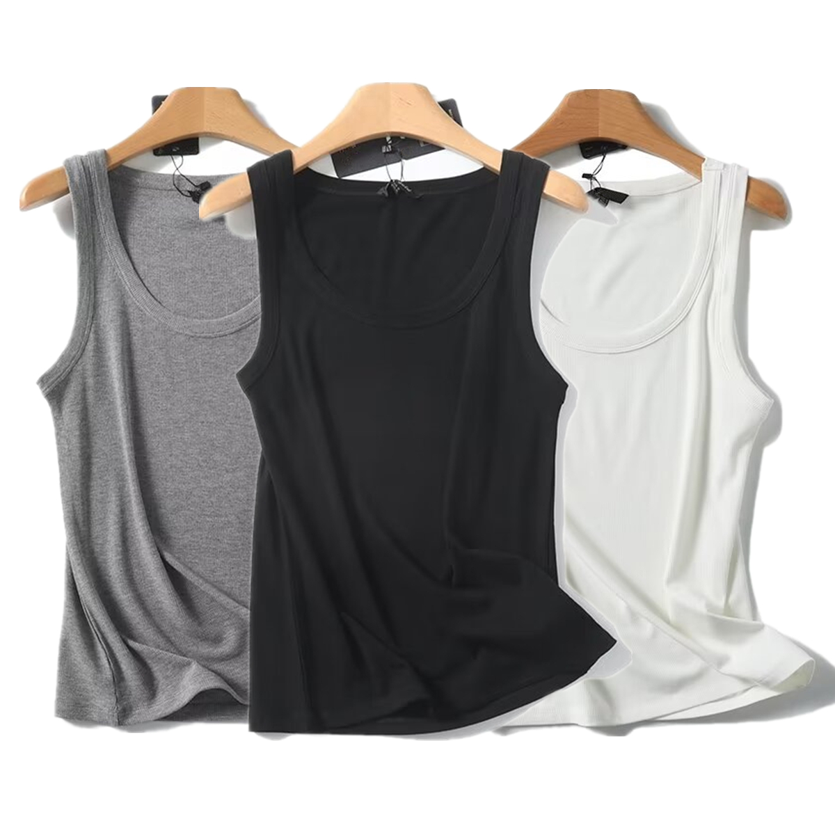 Tank Top Ribbed - Maxdutti-أحادية اللون تناسب ضئيلة سترة مضلعة