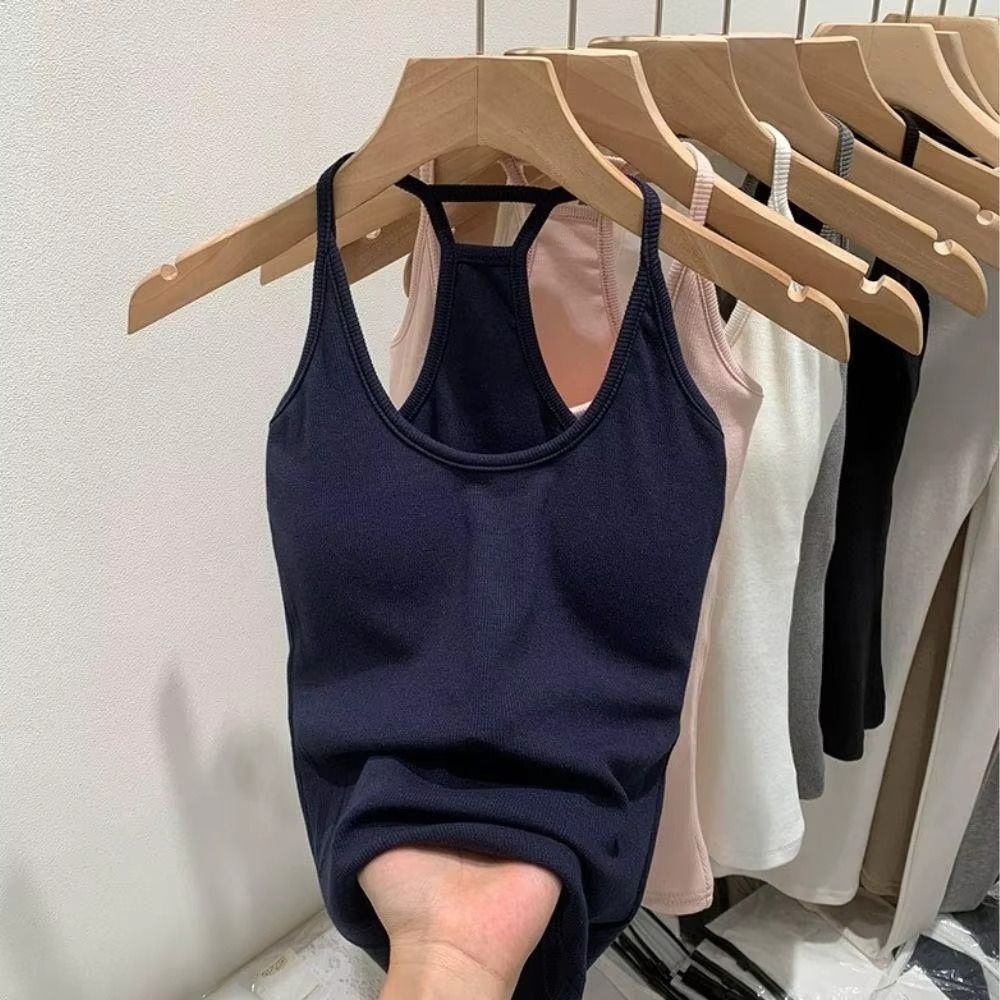 Tank Top Ribbed - قمصان صيفية بدون أكمام برقبة على