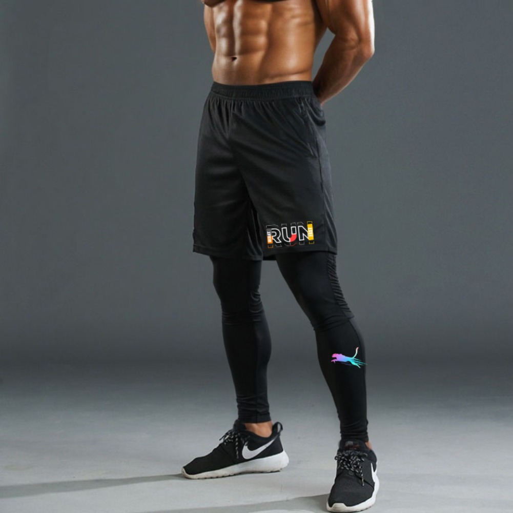 طقم رياضي للرجال مكون من قطعتي - مراجعة Compression Shorts Athletes وسعره
